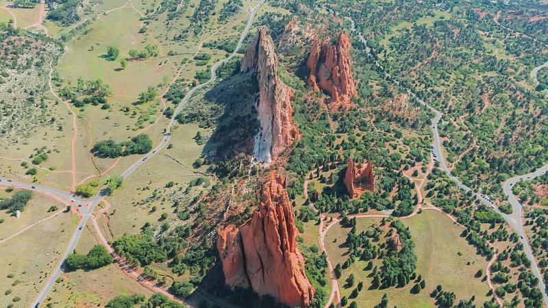 Aerial view of Garden of the Gods 