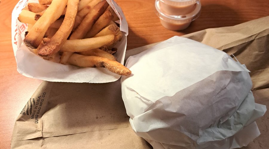 Burger, Fries and House Sauce