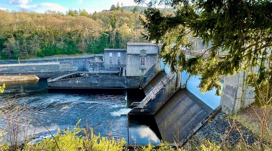 This dam took 4 years to construct and was opened in 1951. It’s one of 9 stations in the Tummel Valley hydro - electric scheme, and with it’s 2 turbines it produces enough electricity for 15,000 homes.