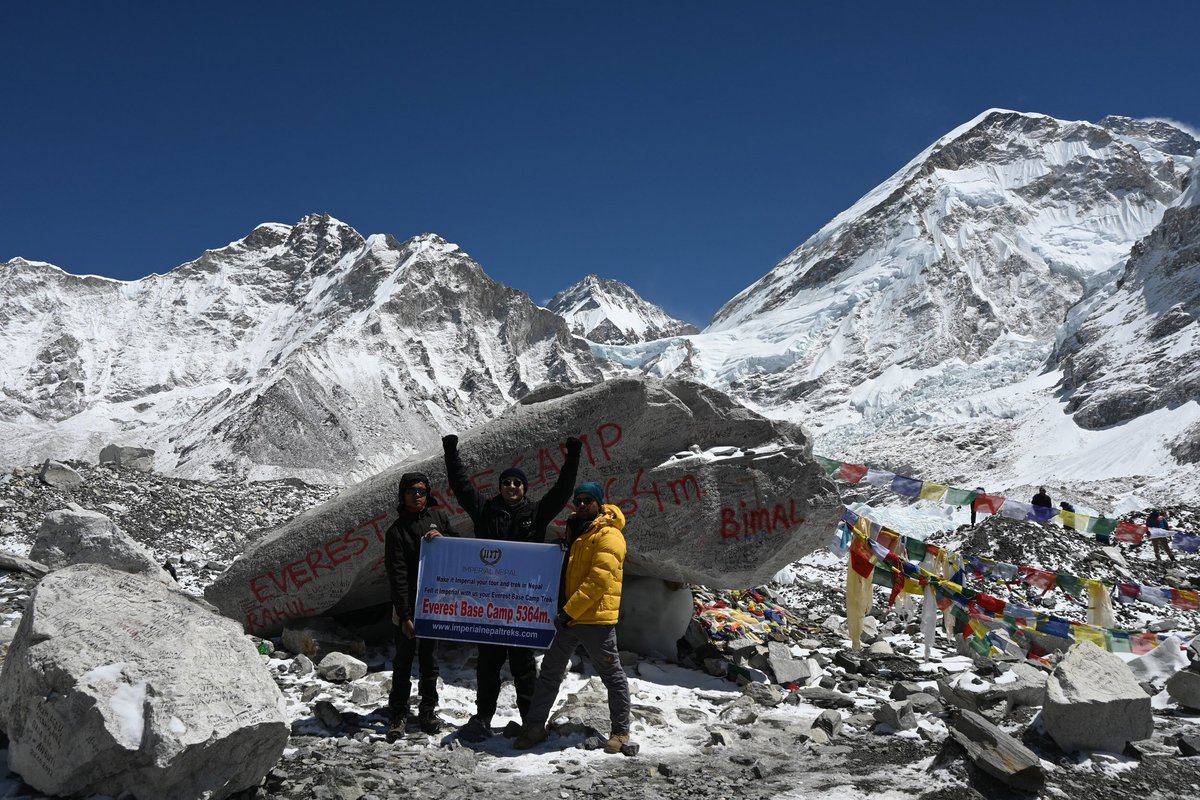 At Everest Base Camp with Santosh and Bikram of Imperial Nepal