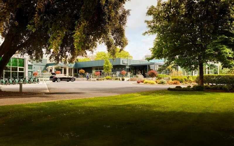 Hotel Entrance and gardens 