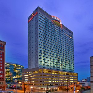 View of the Crowne Plaza Kansas City Hotel from downtown