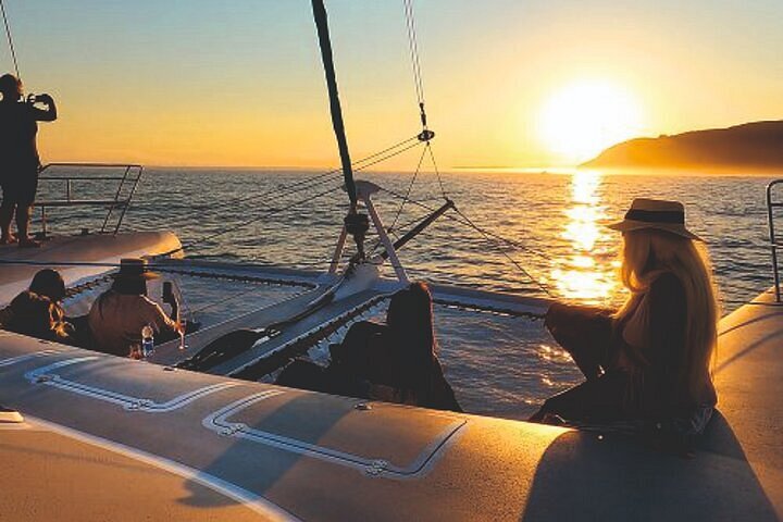 wine sunset catamaran cruise