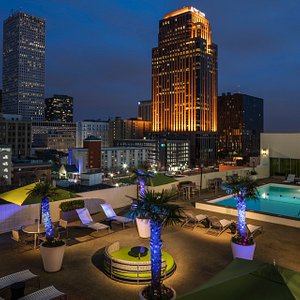 Spectacular Night Skyline from Heated Rooftop Pool