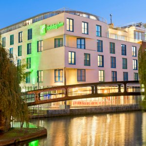 Romantic Hotel Exterior and the Canal by night