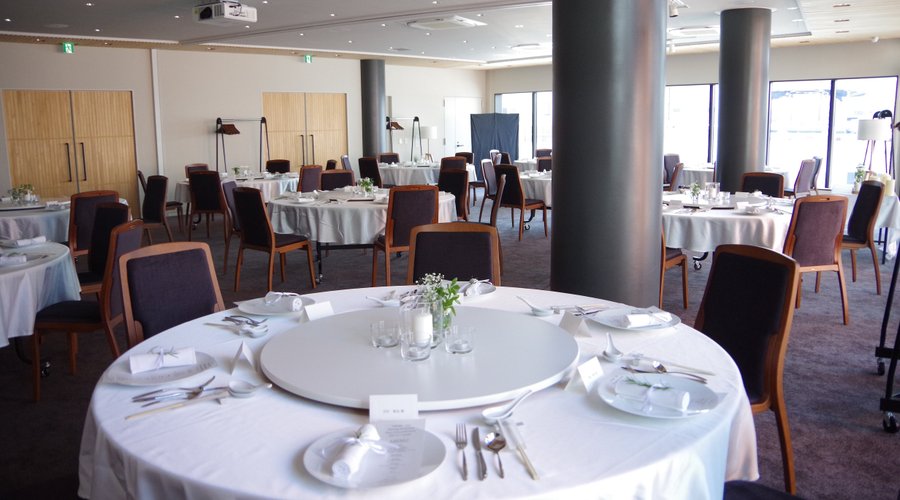 This is a banquet room on the 5th floor. 