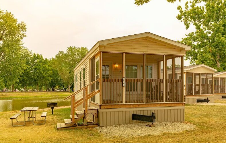 Cottage rentals have 2 bedrooms, private bathroom, A/C, TVs, full kitchen and porch.