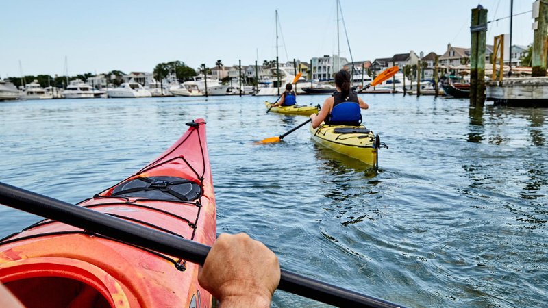 Kayakers at Wild Dunes Resort, Isle of Palms, South Carolina 