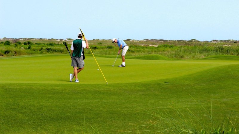 Golfers at The Ocean Course, Kiawah Island, South Carolina 