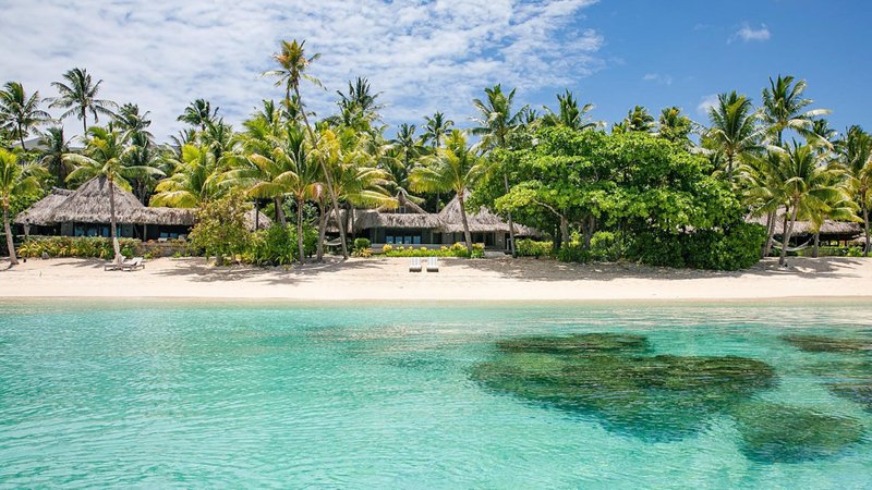 Beach outside villas on Kokomo Private Island, Fiji