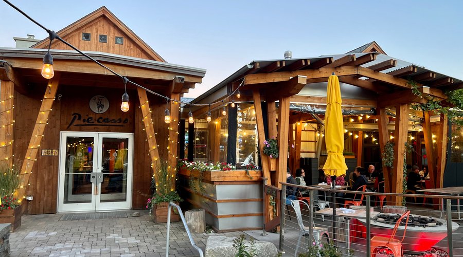 Restaurant main entrance and patio 