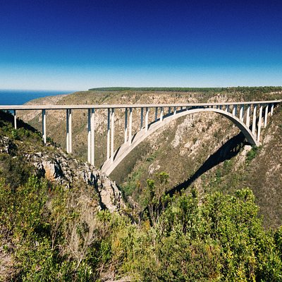 Wide shot of the Bloukrans Bridge in South Africa