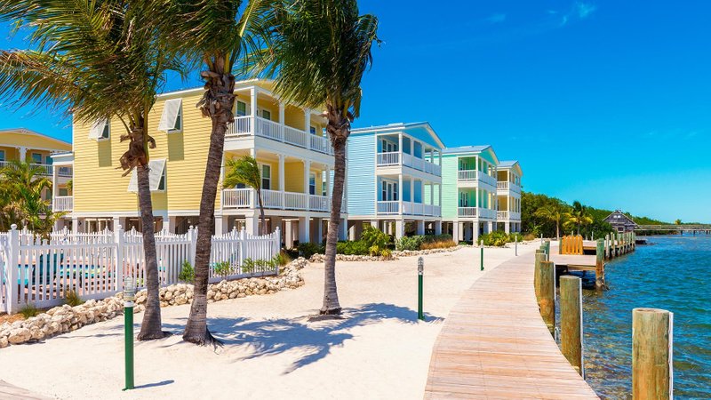 Colorful condos in Little Torch Key, Florida