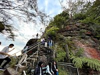 Easier than Giant Steps, but there are still a few steep steps to climb  coming up the Furber Steps – Katoomba, Blue Mountains