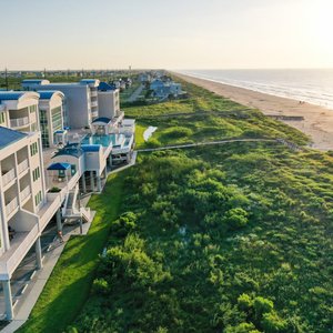 Aerial view of Signature Building & beach access