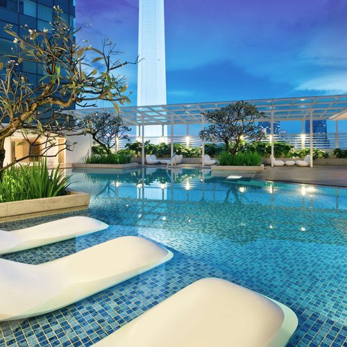 Great pool area with awesome view of KL tower - Picture of Oasia Suites  Kuala Lumpur by Far East Hospitality - Tripadvisor