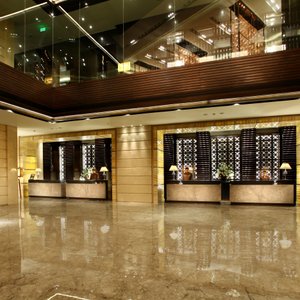 The lobby with a lively ambiance