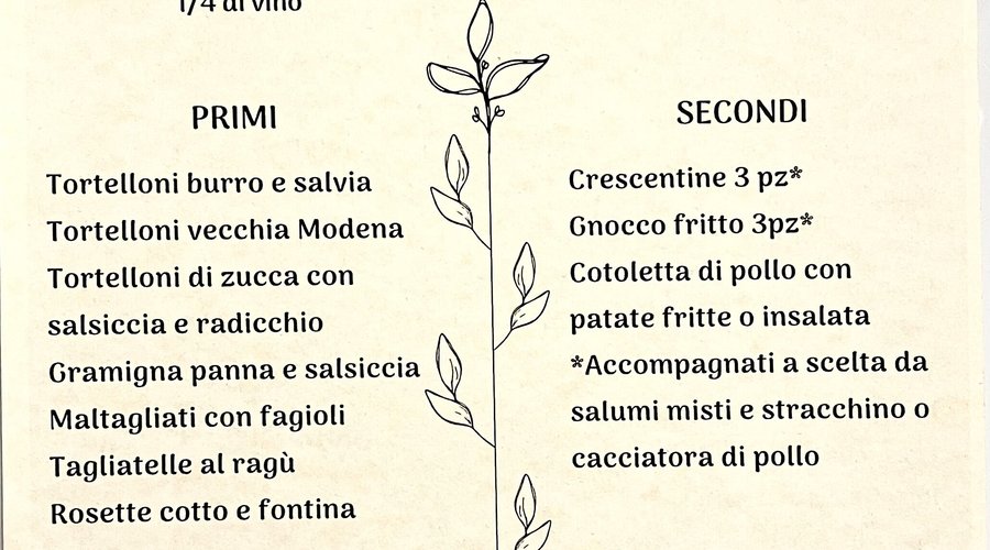 Menù pranzo 