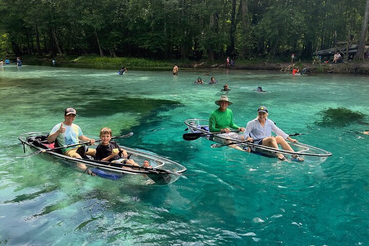 2023 2 Hour Glass Bottom Guided Kayak Eco Tour in Gilchrist Blue