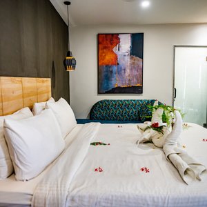 Deluxe Triple Balcony Sea view room with all modern amenities & free WiFi inside the room, best for family friends and corporate
