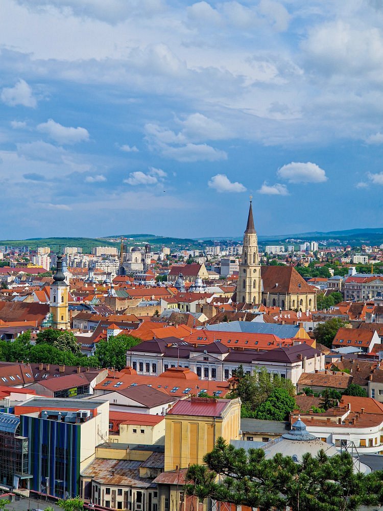 Cetățuia citadel in Cluj-Napoca overlooking the city, offering panoramic views