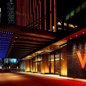 Entrance at night