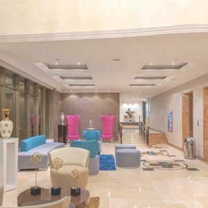 Hotel Andes Plaza in Bogota, image may contain: Flooring, Interior Design, Screen, Monitor