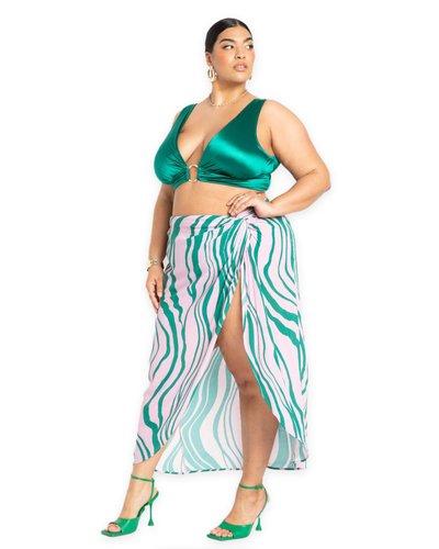 ELOQUII Twist Front Coverup Skirt