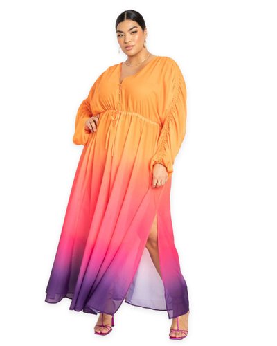 ELOQUII Dramatic Tie Front Coverup Dress
