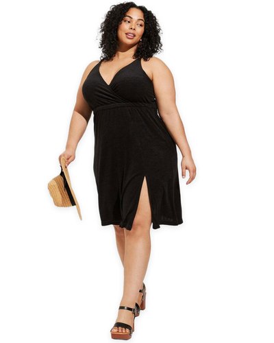 Midi Terry Cloth Wrap Beach Dress