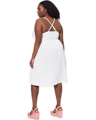 Midi Terry Cloth Wrap Beach Dress