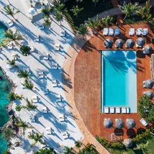 The beach and Sunset Pool at Kwanza Resort