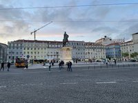 Europe, Portugal, Lisbon, Baixa, Rossio, Figueira Square, Dom Joao I statue  - SuperStock