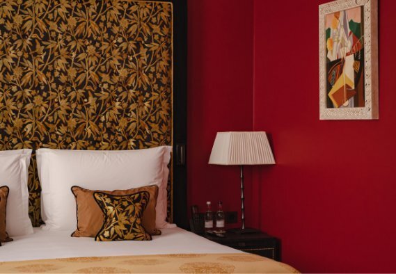 Design details of a bedroom suite at L'oscar London