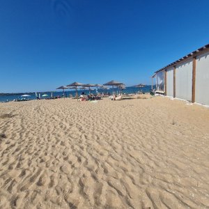 The mobile home site on the beach
