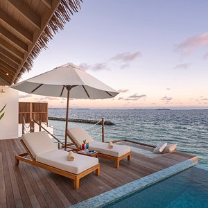 Behold the breathtaking view from our latest addition, the Sunset Water Villas with Pool! 