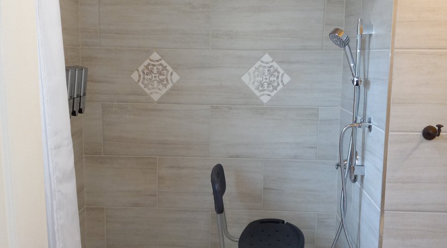 ADA Compliant Bathroom - The Carter Lodge - Hotels in Chimney Rock NC