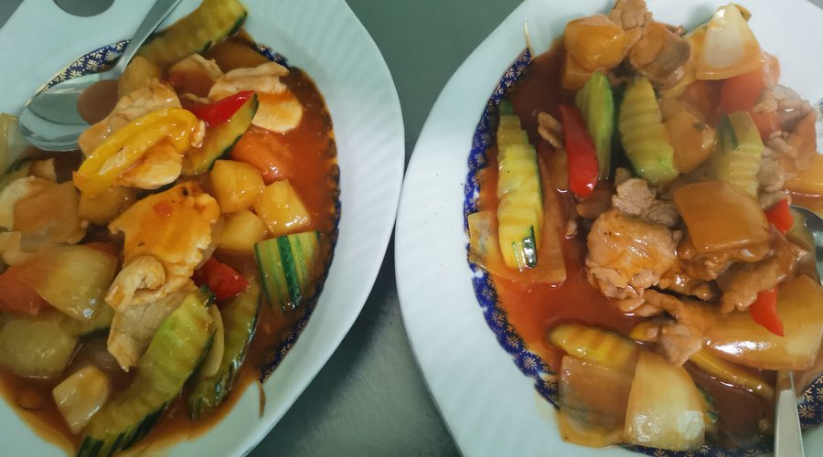 Sweet and sour with veggies or prefered choice of meat😍