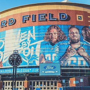 Lion's locker room at Ford Field, home of the Detroit Lions