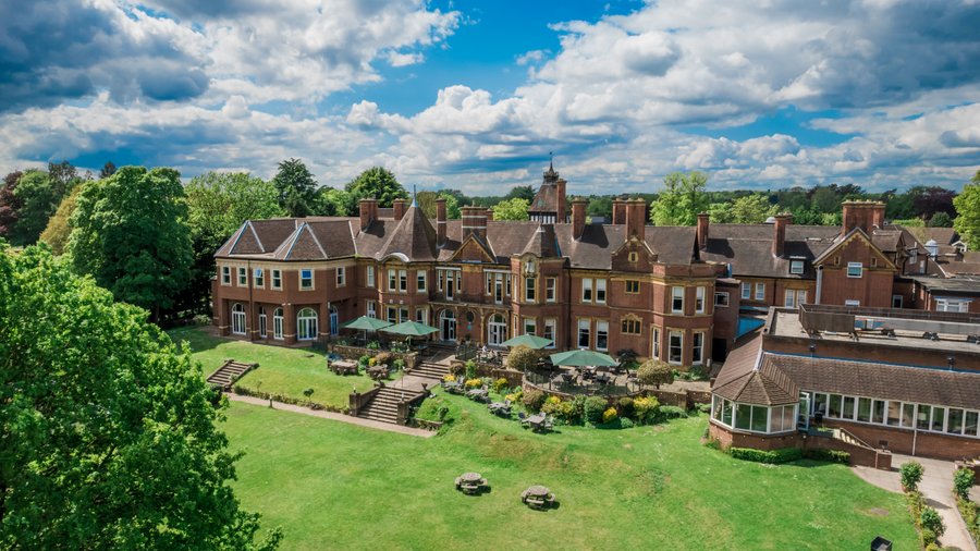 Moor Hall Hotel & Spa in Sutton Coldfield taken from above