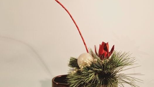 One of  our Ikebana arrangements. The Japanese art of flower arrangements. We have new Ikebanas in our reception every week. 