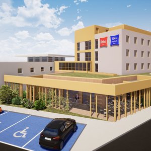 Perspective façade du complexe Ibis - Ibis Budget
