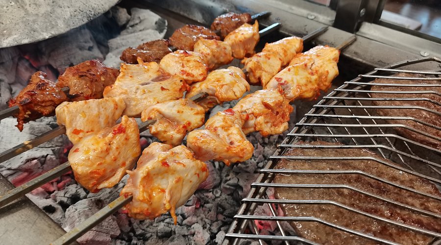 Aspendos kebabs on mangal