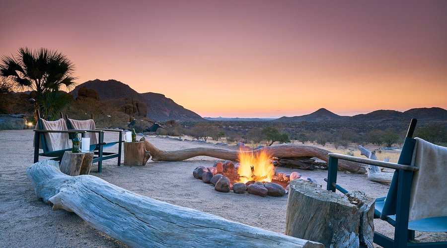 Sunset views from the outside sitting area at Ai Aiba Lodge