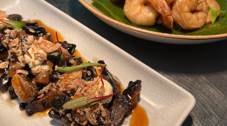 Mixed mushrooms & prawns 