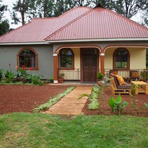 The view of our house. Note a nice place to sit, have coffee and refresh