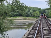 See a sneak peek of the Rail Explorers attraction at the Boone