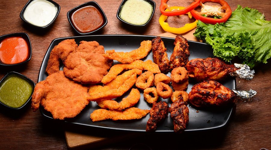 Chicken Tangdi Kabab, Fried Squid, Sticky Fried Fish 