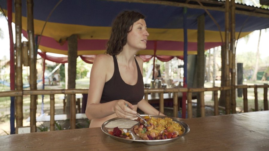 Student Enjoying Meal