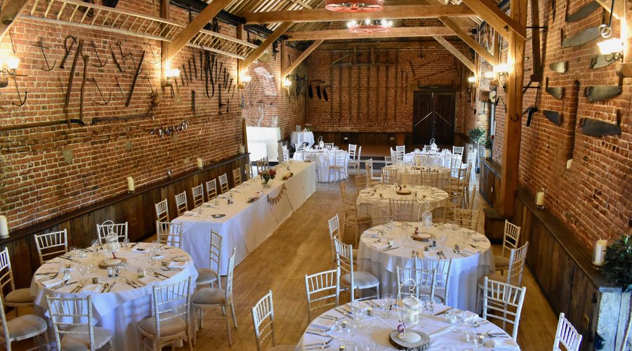 The Victorian Barn ready for a wedding breakfast